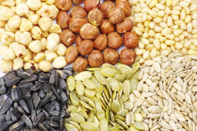 Seeds: Flaxseeds, Pumpkin, Sunflower Seeds, and Chia Seeds