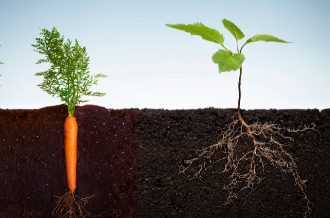 मूसला जड़ों और रेशेदार जड़ों में अंतर - Difference Between Taproot And Fibrous Roots In Hindi 